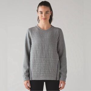 Lululemon Gray Fleece Be True Side Zip Crewneck Sweatshirt